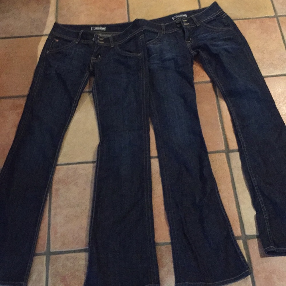 2 pairs of HUDSON boot cut dark wash Jeans